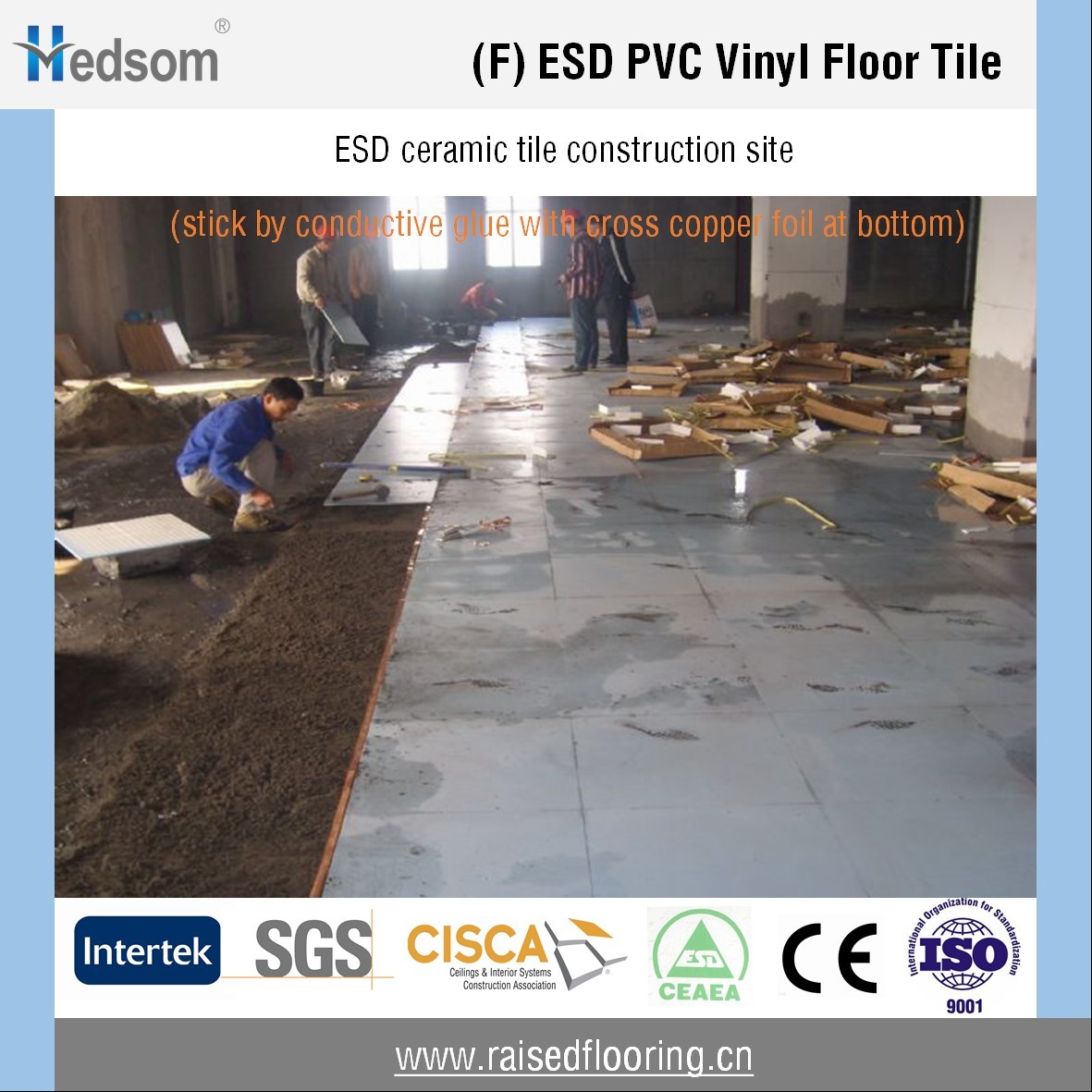 ESD Ceramic tile floor